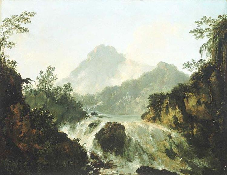 William Hodges A Cascade in the Tuauru Valley, Tahiti Norge oil painting art
